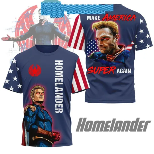 Discover Homelander The Boys Make America Super Again Fan  T-Shirt