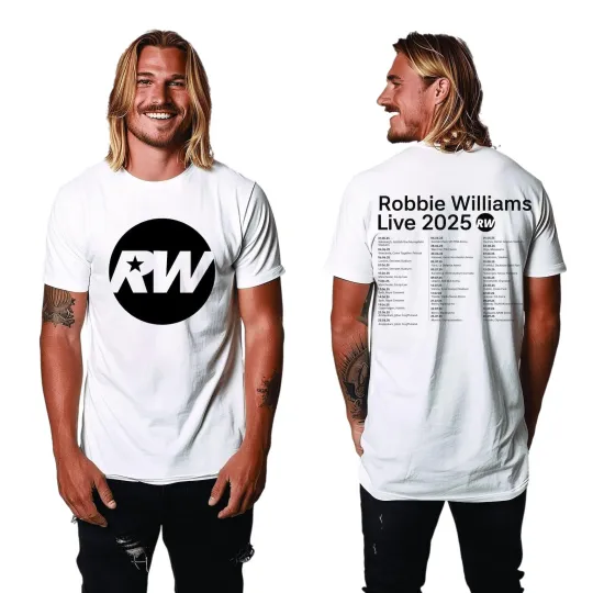 Discover Robbieeee Williams 2025 Tour T-Shirt, RW Logo Shirt, Fan Gift