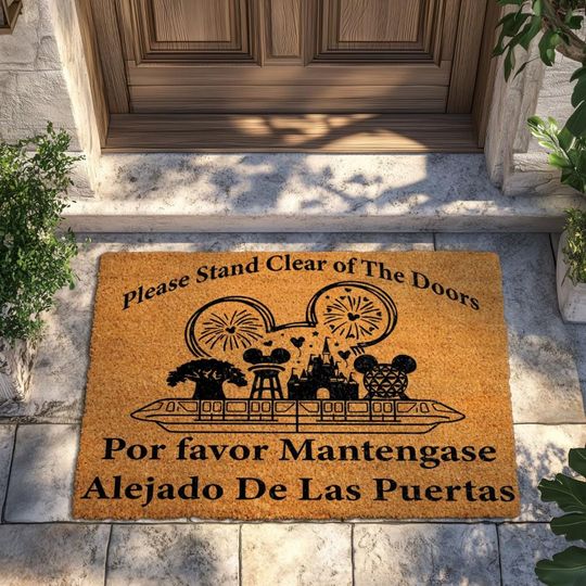 Discover Please Stand Clear of The Doors Welcome Mat, Funny Disneyyy Parks Door Mat, Housewarming Gift