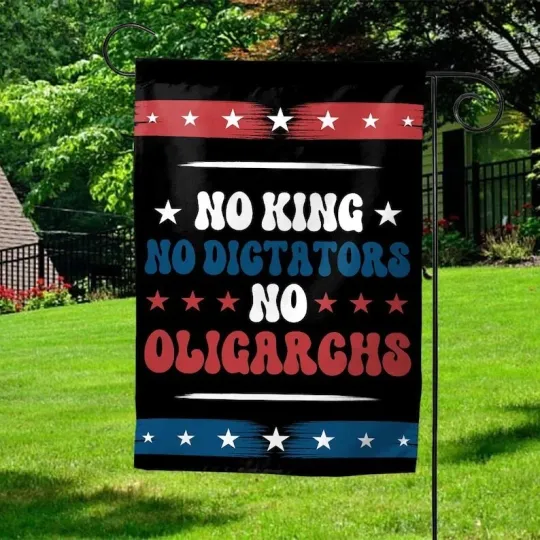 Discover No Kings No Dictators Flag, Anti-Trump Banner, Pro-Democracy Protest Decor