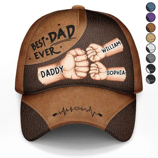 Discover Best Dad Papa Ever Fist Bump - Personalized Classic Cap
