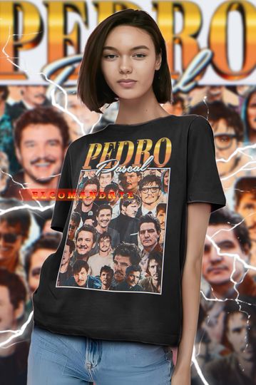 Discover PEDRO PASCAL Vintage Shirt, Pedro Pascal Homage Tshirt, Pedro Pascal Fan Tees