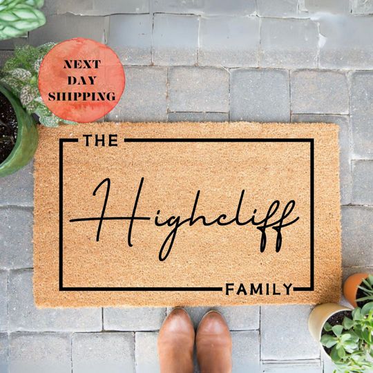 Discover Custom Door Mat, Outdoor, Last Name Doormat, Front Door Decor, Housewarming Gift
