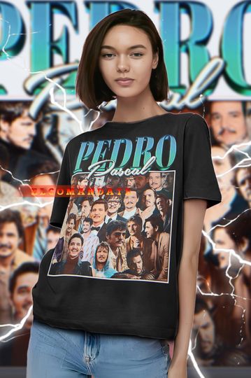 Discover PEDRO PASCAL Vintage Shirt, Pedro Pascal Homage Tshirt, Pedro Pascal Fan Tees
