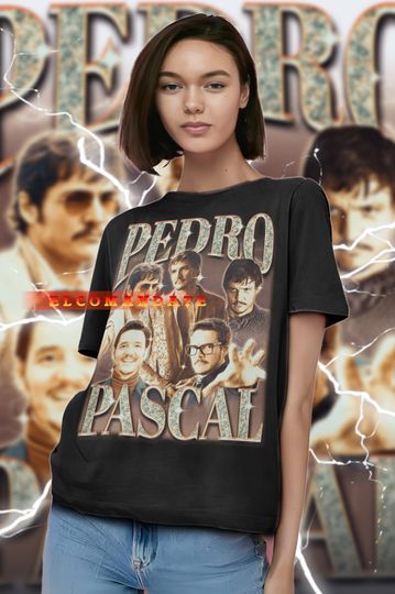 Discover PEDRO PASCAL Vintage Shirt, Pedro Pascal Homage Tshirt, Pedro Pascal Fan Tees