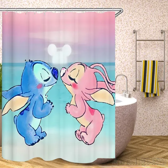 Discover Lilo Angle Stitchh Colorful Shower Curtain
