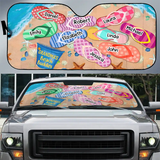Discover Nana Beach Buddies - Personalized Auto Sunshade