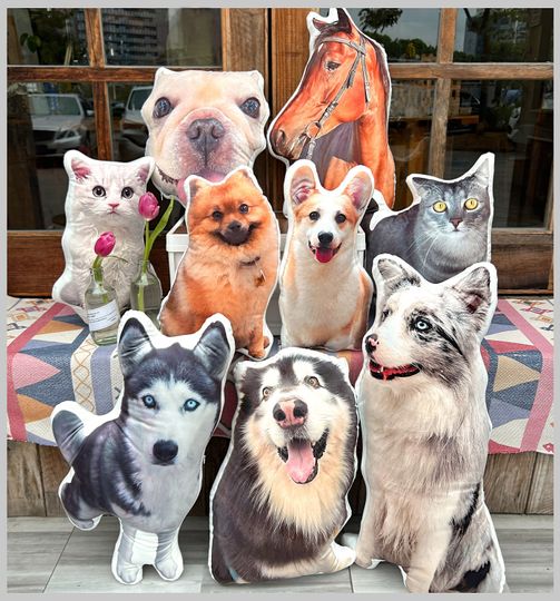 Discover Custom Pet Pillow,Personalized Pillow,Large Pet Shape Pillow,Personalized Throw Pillow,Pet Memorial Gift,Cat Dog Pillow