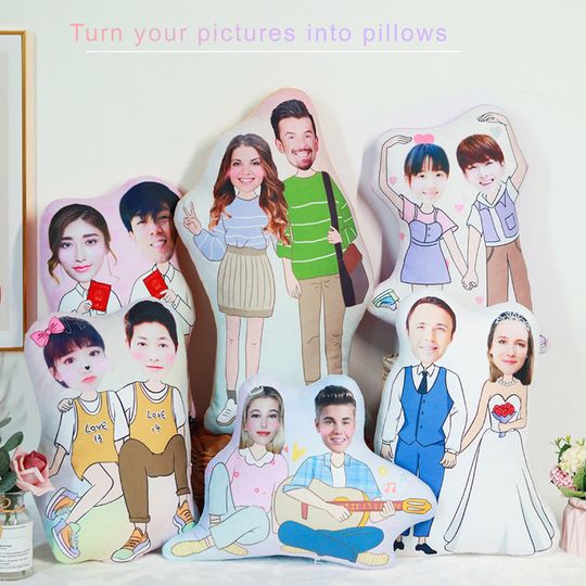 Discover Wedding Anniversary Gift Humanoid Cushion Couple Toys Dolls Boyfriend Face Pillow Custom Gift  Pillow Mother Unique Wedding Gift