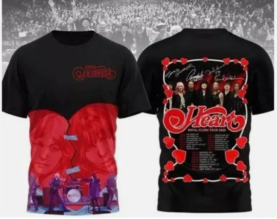 Discover Heart Royal Flush Tour 2025 Signature 3D T-Shirt