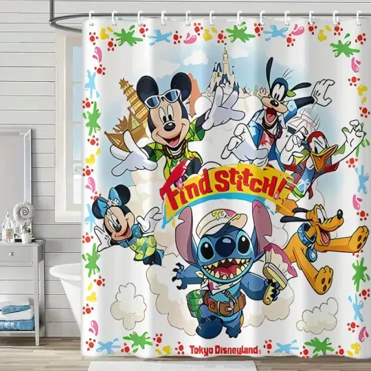 Discover Mickeyy mouse Cartoon Shower Curtain Classic Disneyyy Print for Bathroom Decor