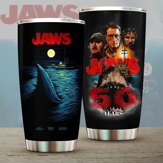 Discover Jaws Tumbler Cup 20oz 50 year hot 2025