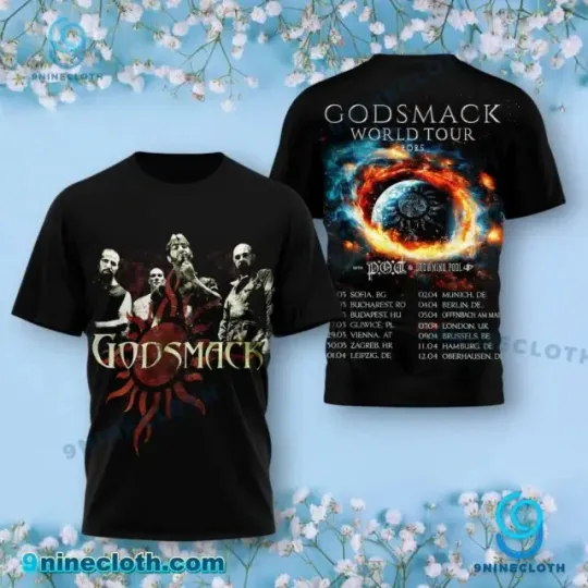 Discover Godsmack Tour 2025 Shirt, Pod Drowning Pool 3D Band Tee S-5XL Multicolor