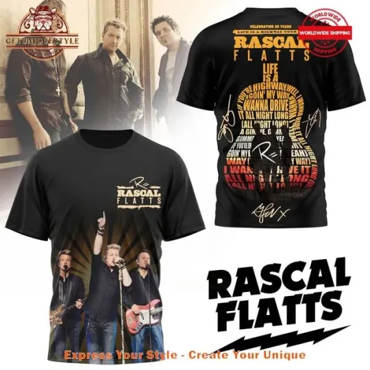 Discover Rascal Flatts Celebrating 25 Years Tour 3D T-Shirt