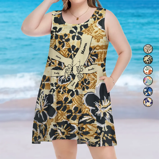 Discover Boho Beach Style For Nana, Mom - Personalized Sleeveless Tank Dress