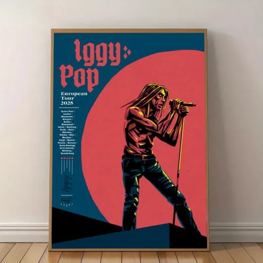 Discover Iggy Pop Band European Tour 2025 Poster, Gift for fans