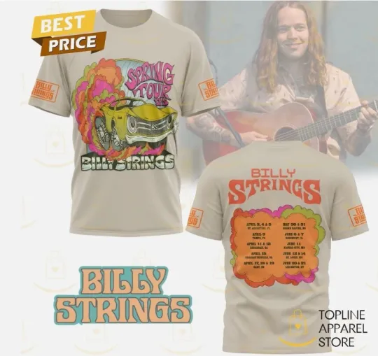 Discover Billy Strings Spring Tour 2025 3D T-Shirts