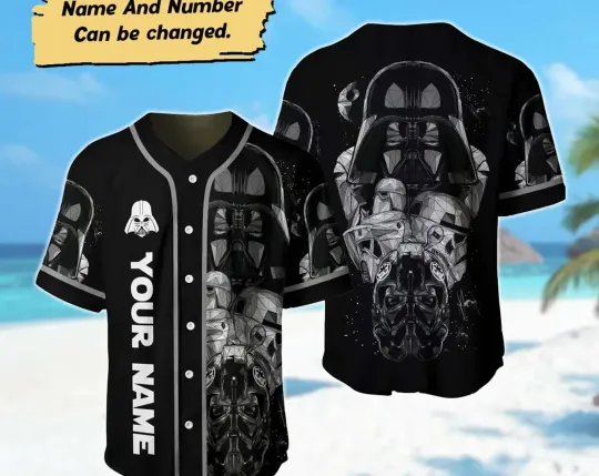 Discover Personalized Starr Warss Dart Vader 3D Baseball Jersey Shirt