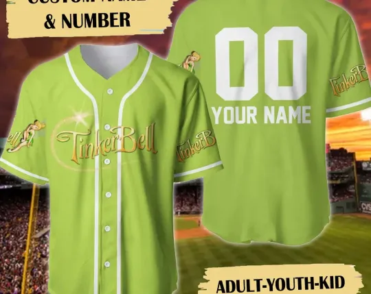 Discover Personalized Little Tiny Green Fairy 3D Baseball Jersey Shirt