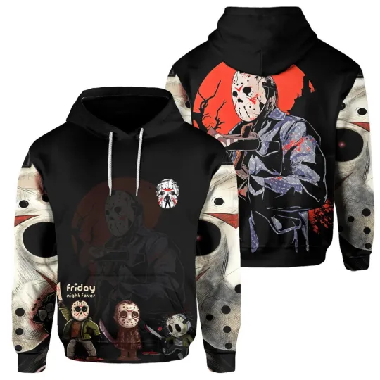 Discover Jason Voorhees Friday The 13th Halloween Horror Killer 3D HOODIE Us Size