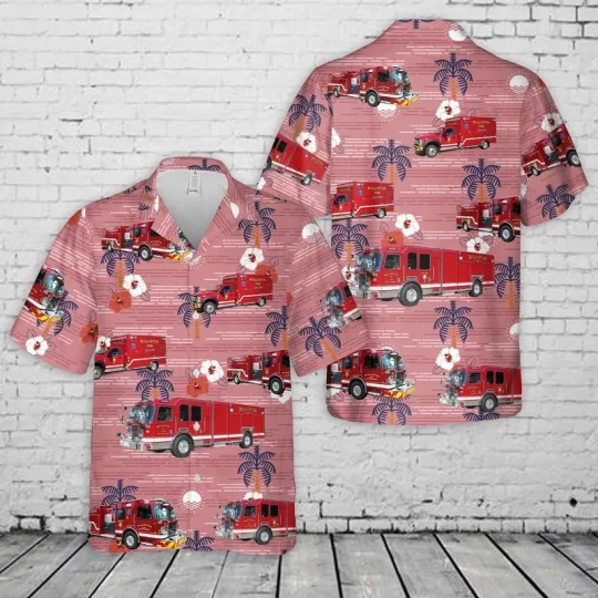 Discover Vermont Williston Fire And Ambulance Department Hawaiian Shirt