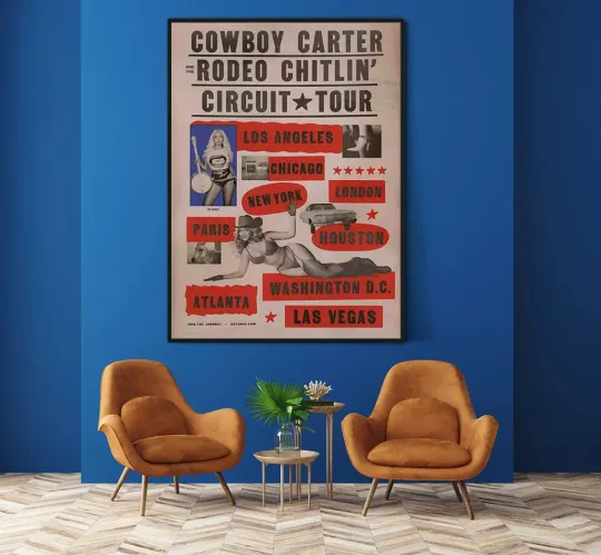 Discover Beyonce Cowboy Carter And The Rodeo Chitlin Circuit Tour 2025 Home Decor Poster