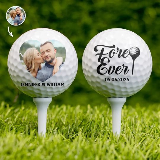 Discover Custom Photo Fore Ever Couple - Personalized Golf Ball