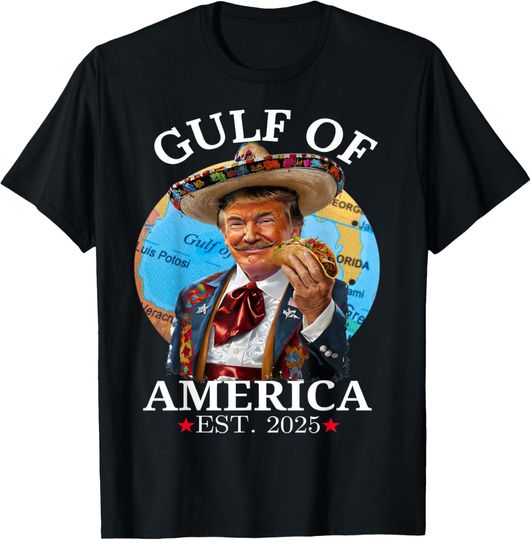 Discover Funny Trump Gulf Of Us America 2025 Trump T-Shirt
