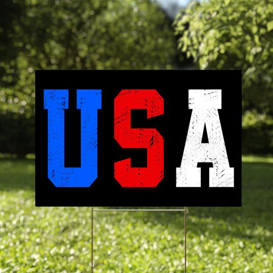 Discover USA Vintage Sign, 1776 America Yard Sign, Land of the Free Sign, Patriotic Sign, 4th of July Sign, Independence Day Sign, American Sign