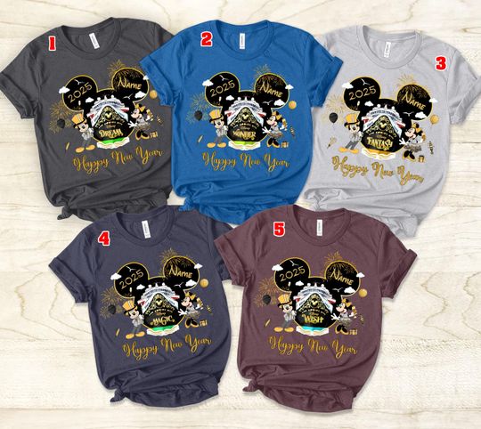Discover Personalized Disneyyy Cruise New Year 2025 Shirt, Mickeyy & Friends Family Cruise Vacation