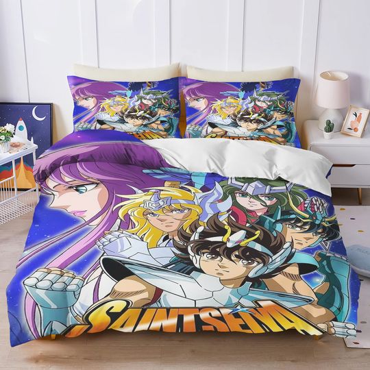 Discover Children Quilt Cover Print 100% Polyester Hot-Blooded Anime Decor Comfortable Set