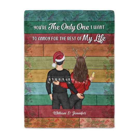Discover Christmas Couple You Are The Only One - Personalized Custom Fleece Blanket