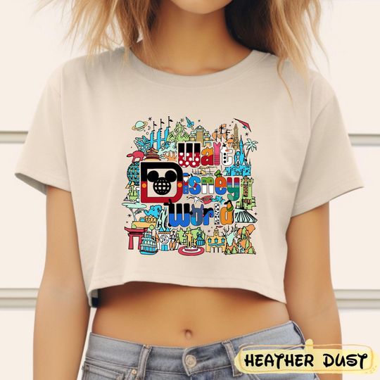 Discover Disneyyworld 1971 Park Icon Crop Top