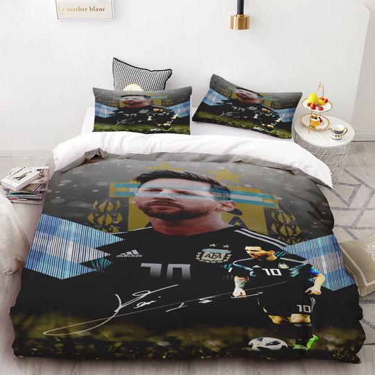 Discover Duvet Cover Set Football Star Messi 3D Digital Printing Bed