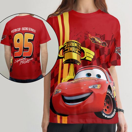 Discover Disneyyy carss Lightningg McQueenn 95 All Over Print T-shirt