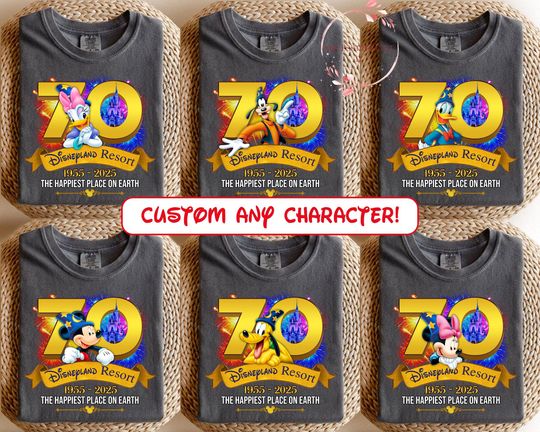Discover Custom Disneyyy 70th Anniversary Shirt | Disneyyland Themed Family Shirt