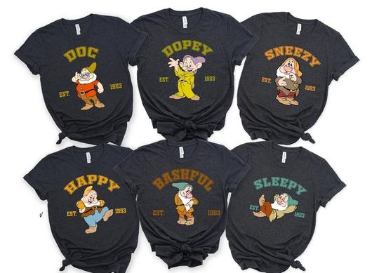 Discover Seven Dwarfs Shirts, 7 Dwarfs Costume Shirt, Disneyyy Group Shirts