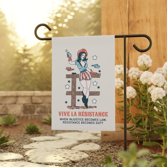 Discover Vive La Resistance Patriotic 4th of July Garden Flag, Liberal Garden Flags