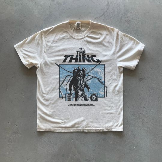 Discover Retro Horror Movie Shirt, Retro Japanese Poster Tee with The Thing Shirt