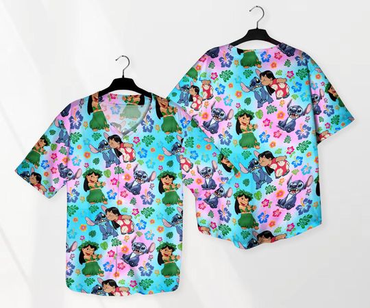 Discover Lilo Stitchh Baseball Jersey Aloha Tropical Baseball Jersey