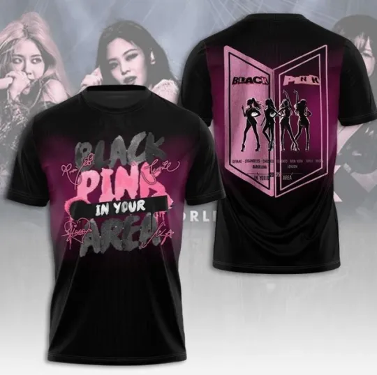 Discover Blackpink In Your Areas 2025 Tour 3D All Over Printed T-Shirt