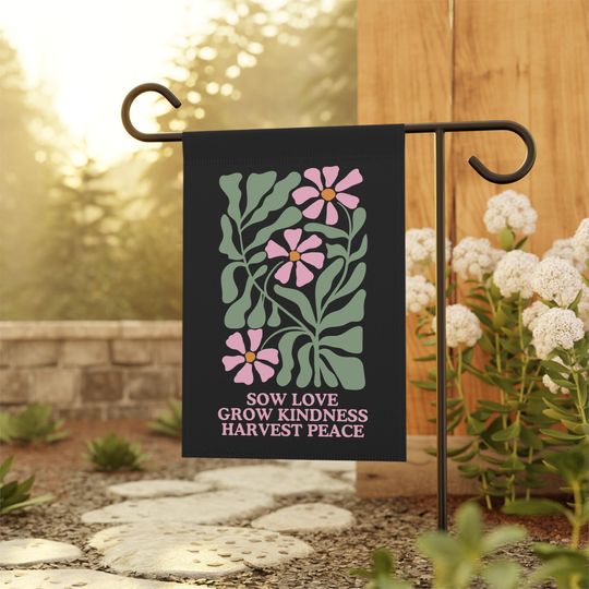 Discover Kindness Garden Flag, Floral Garden Flag, Hippie Garden Flag