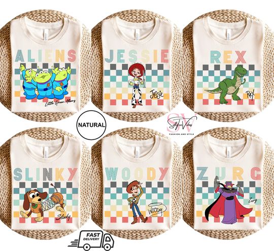 Discover Disneyyy Characters Checkered Shirt, Disneyyy toy stories Matching Shirts