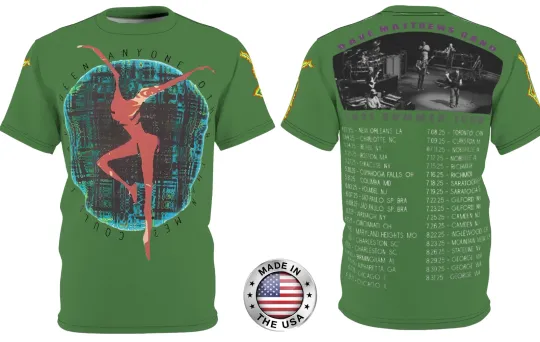 Discover Dave Matthews Band Summer Tour 2025 3D Green T-Shirt
