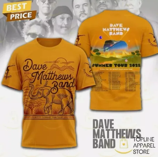 Discover Dave Matthews Band Summer Tour 2025 3D T-Shirt