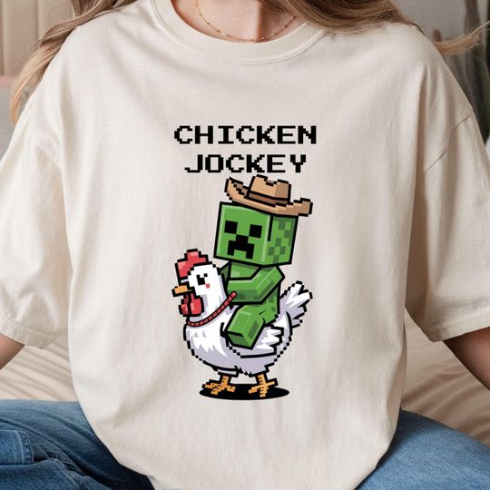 Discover Chicken Jockey Unisex Hilarious Cotton Tee, Gamer Gift