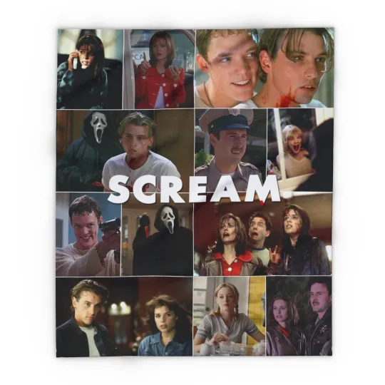 Discover Scream Arctic Fleece Blanket 50" × 60", Cozy Throw, Classic Movie