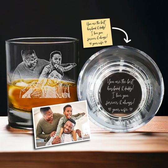 Discover Custom Engraved Handwriting and Photo Gift for Dad - Personalized Father's Day Gifts