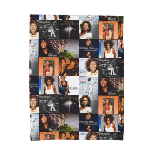 Discover Whitney Houston Album Covers Velveteen Blanket, Cozy Music Throw, Soft Plush