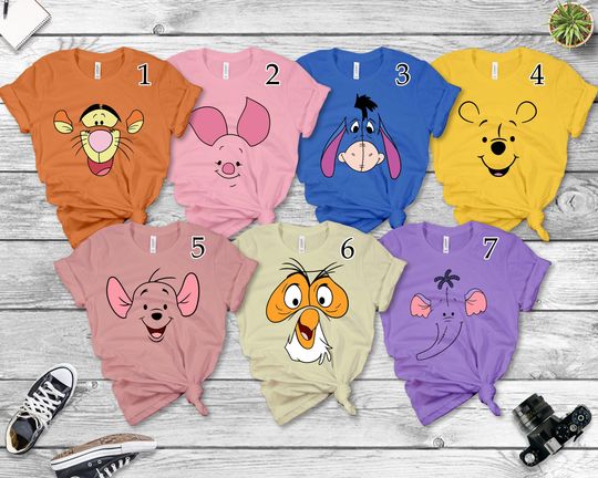Discover Disneyyy winniee the poohh Face Outline Costume Halloween Shirt